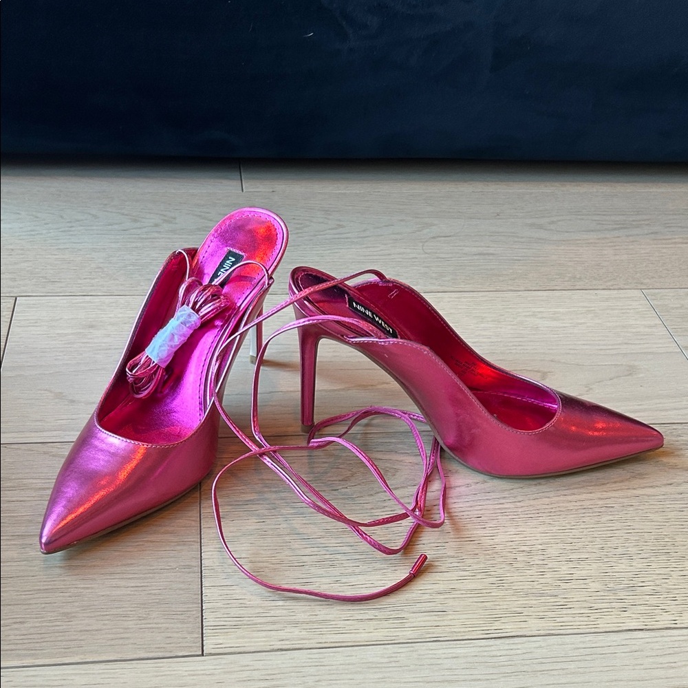 Nine West Pink Lace Up Pumps/Heels